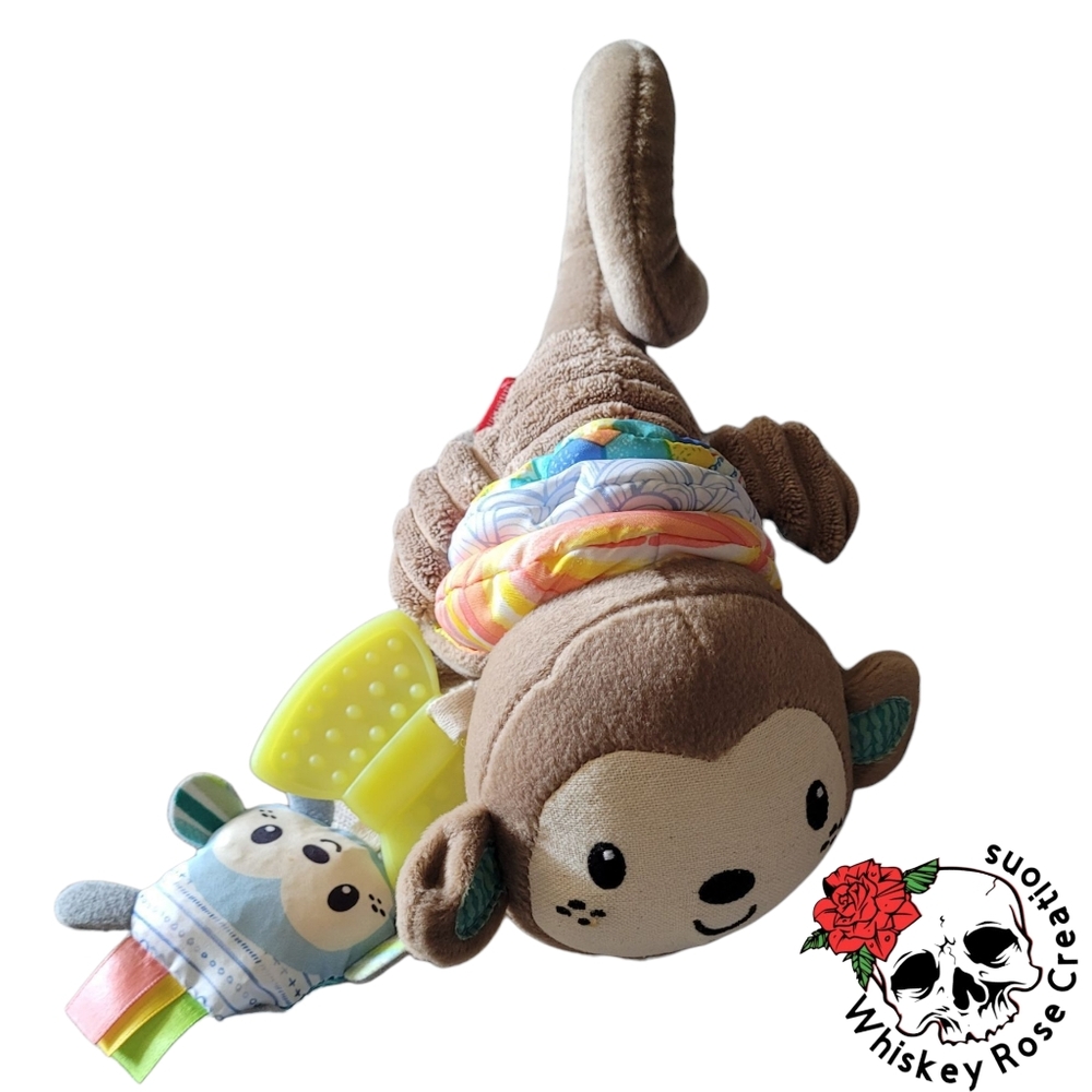 Infantino Go Gaga! Musical Pull Down - Monkey Crinkle Rattle Teether